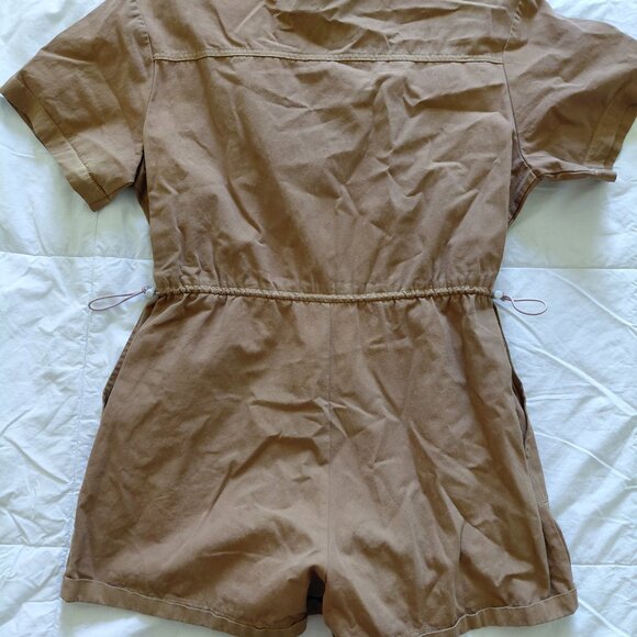 Molly Green Romper Jumpsuit Brown Zipper Size M - Picture 4 of 4